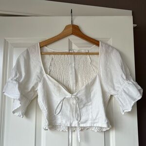 Etophe Studios cropped linen cotton blouse